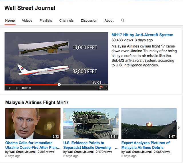 The Wall Street Journal uploads up to 50 videos a day to YouTube.